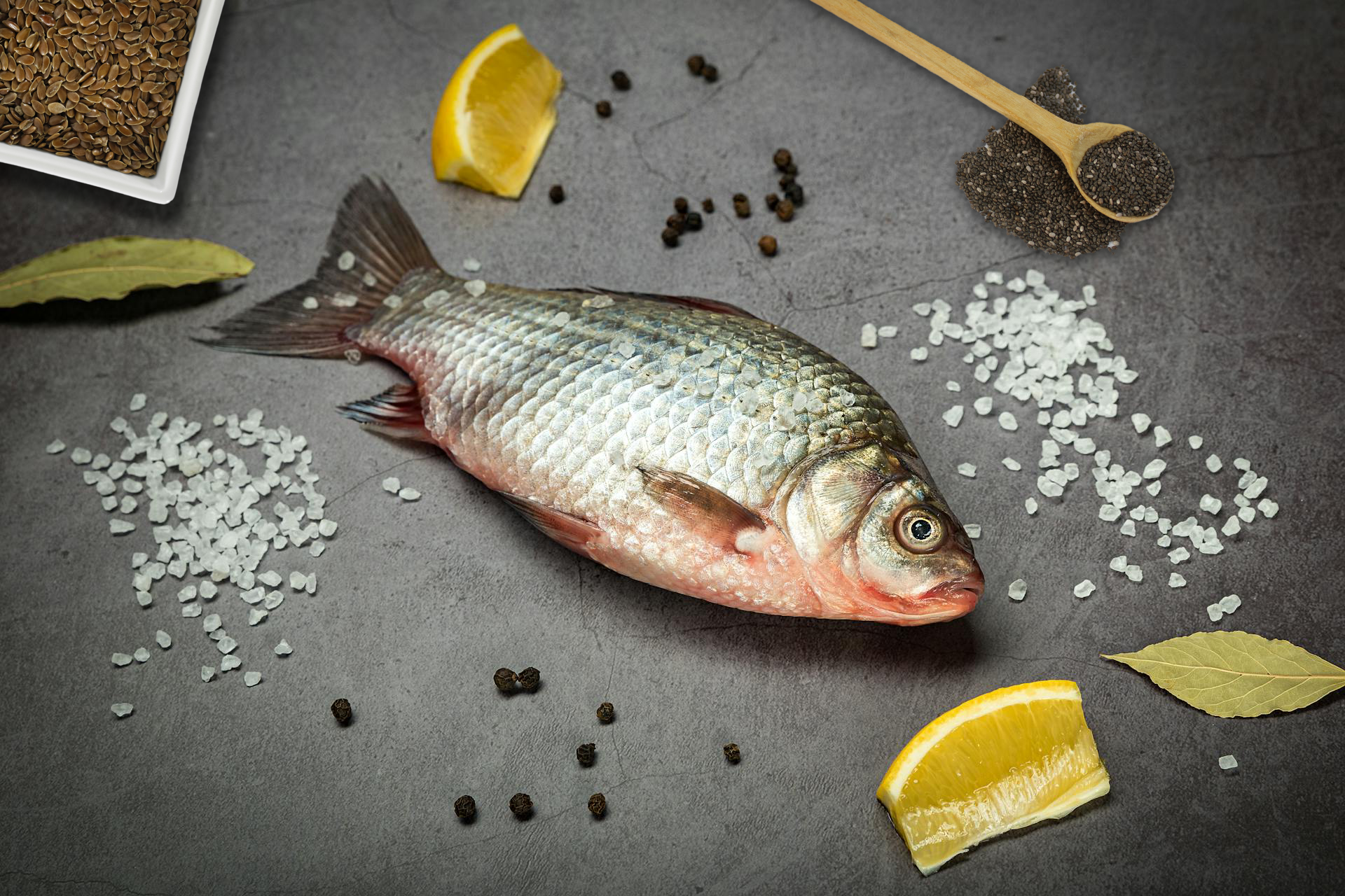 Omega-3 rich foods including fatty fish, chia seeds, and walnuts for heart, brain, and overall health benefits