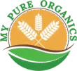 My Pure Organics logo featuring a green leaf design symbolizing natural, healthy, and sustainable living.