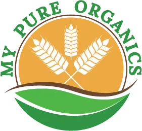 My Pure Organics logo featuring a green leaf design symbolizing natural, healthy, and sustainable living.