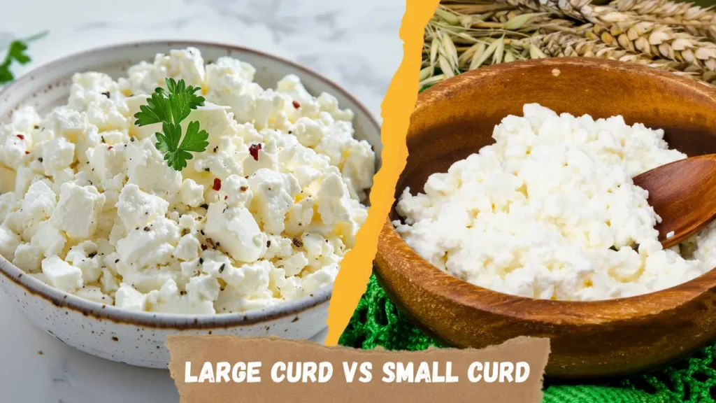 Comparison of small curd and large curd cottage cheese