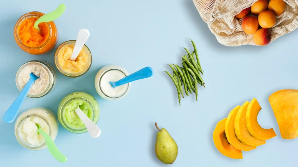 Five homemade organic stage 1 baby food puree recipes.